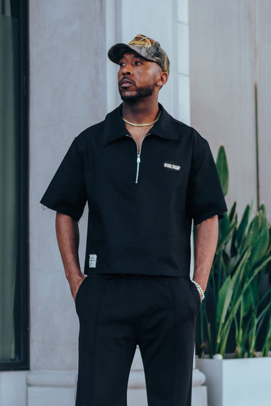 QTR Zip Shirt - Black