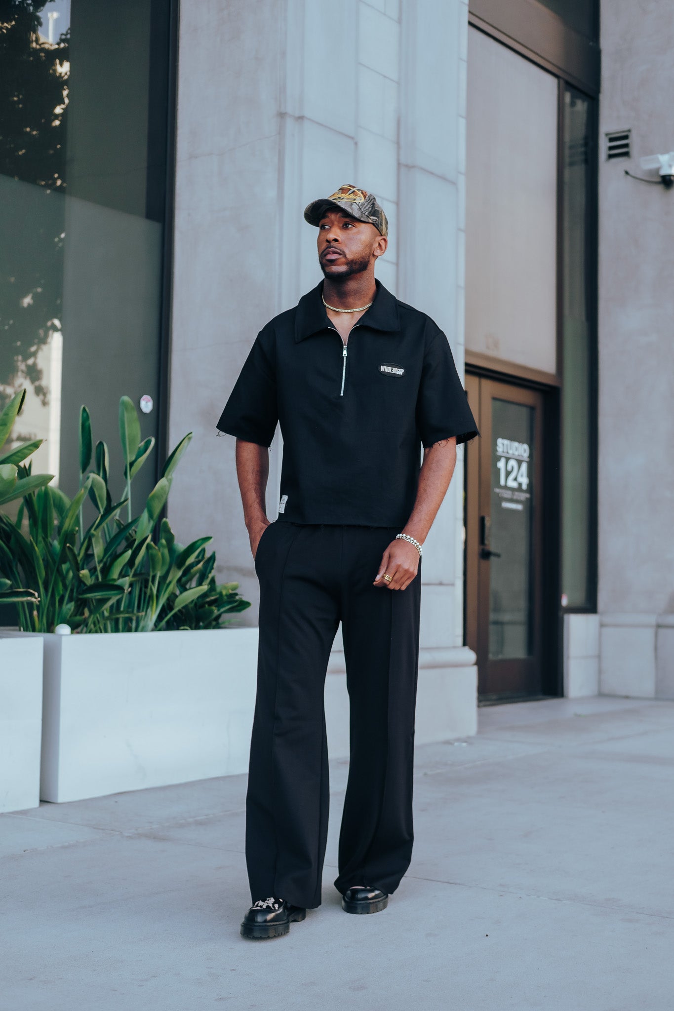 Black- Heavy Flared Pants