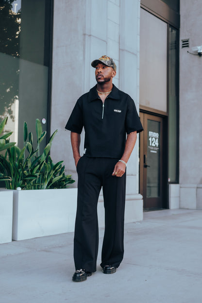 Black- Heavy Flared Pants