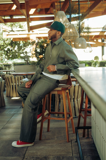 Green Denim Set Pants