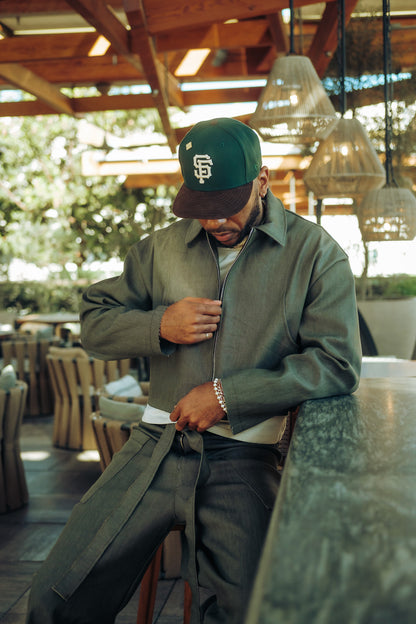 Green Denim Set Pants