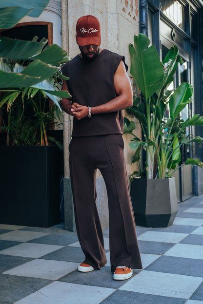 Elevated Sleeveless Tee - Brown