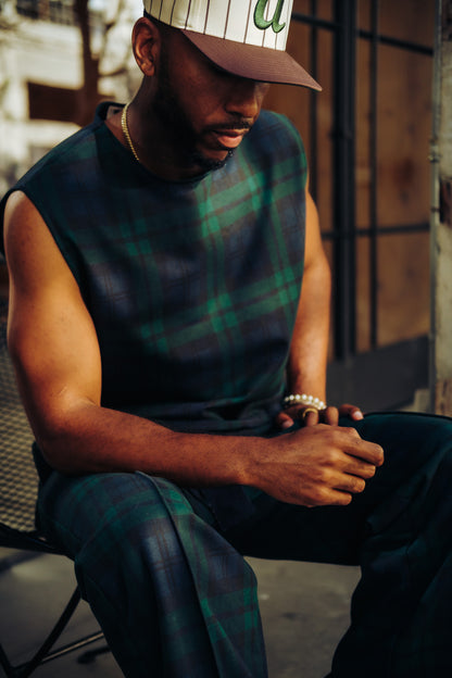 2.0 Plaid Sleeveless Tank