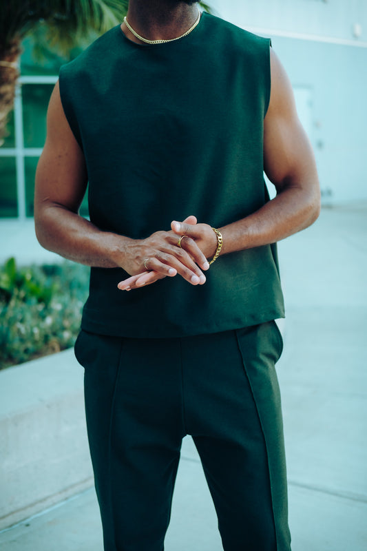 Elevated Sleeveless Tank - Hunter Green