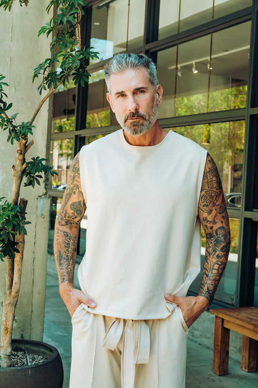 Elevated Sleeveless Tank - Sand (limited)