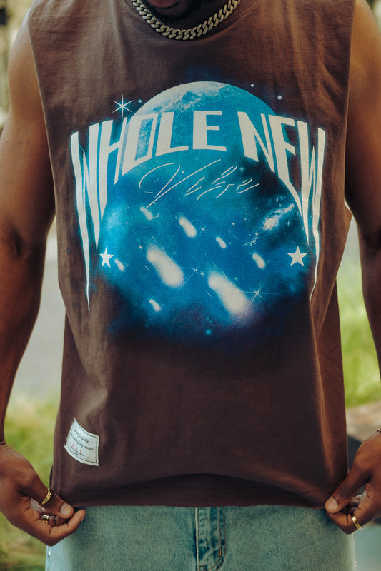 Brown Globe Graphic Tank