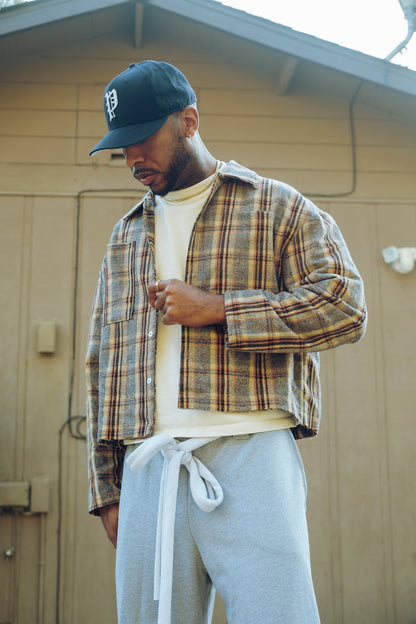 Cotton Flannel - Grey/ Yellow