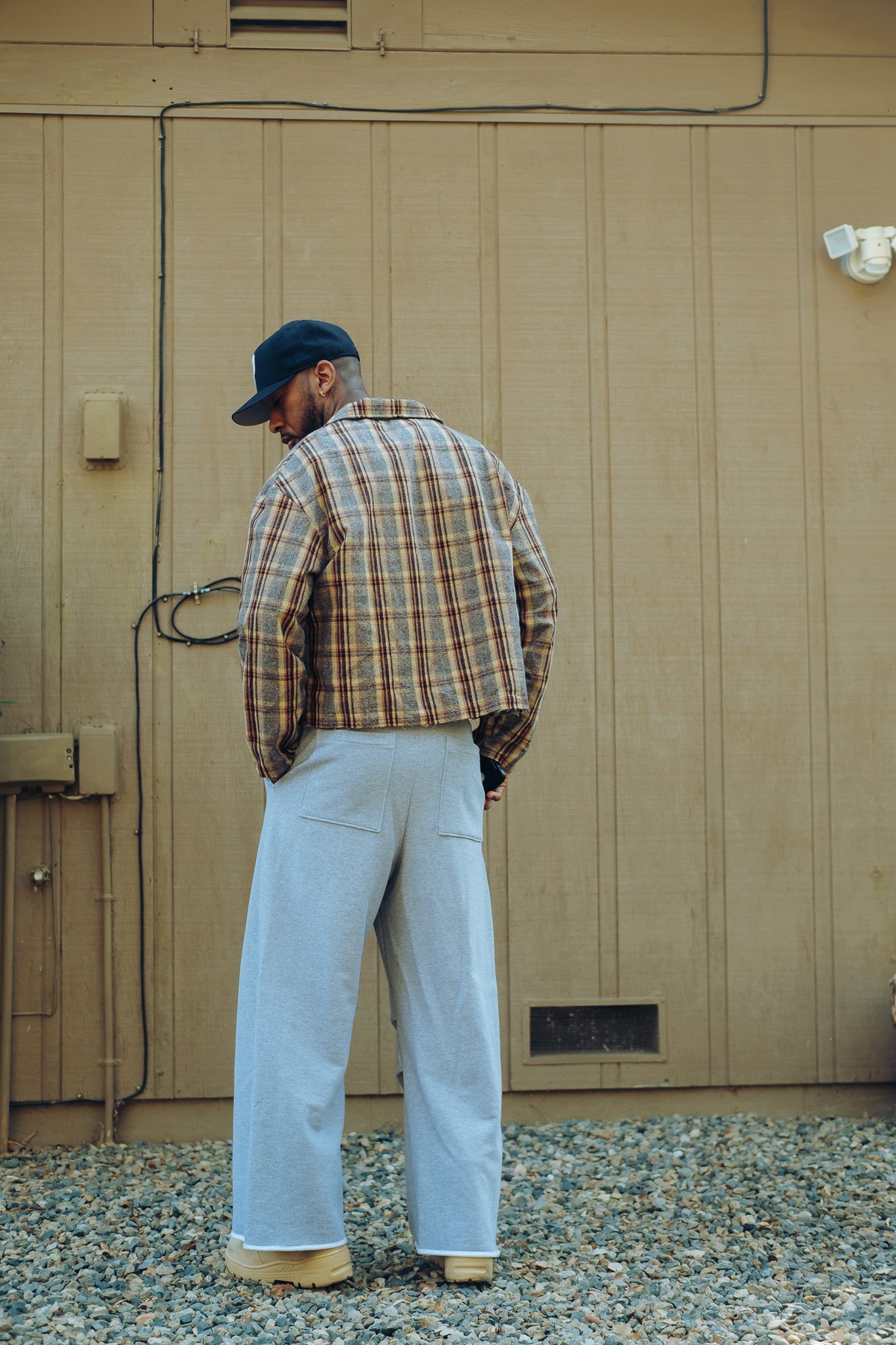 Cotton Flannel - Grey/ Yellow