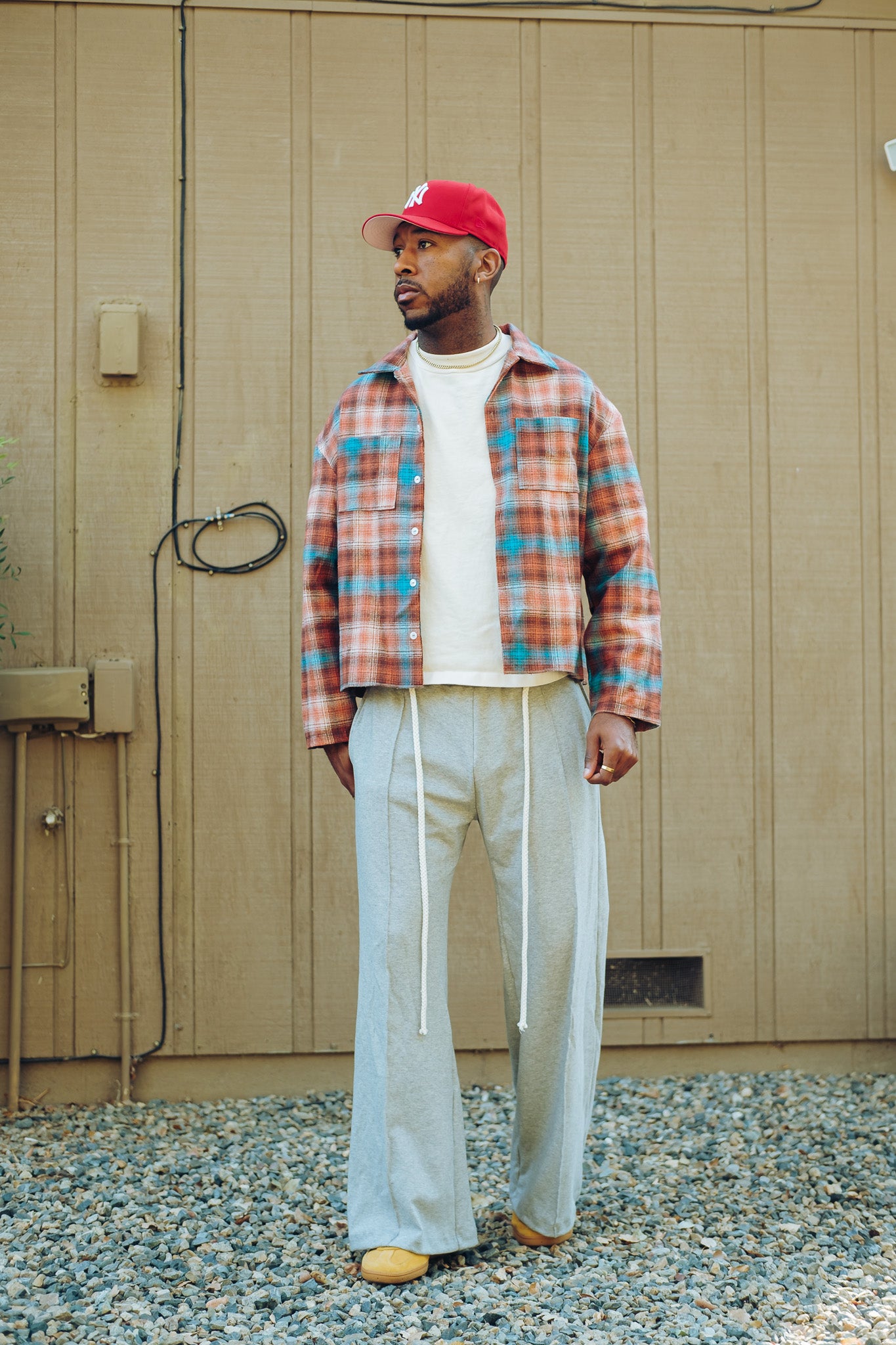 Cotton Flannel - Orange Blue