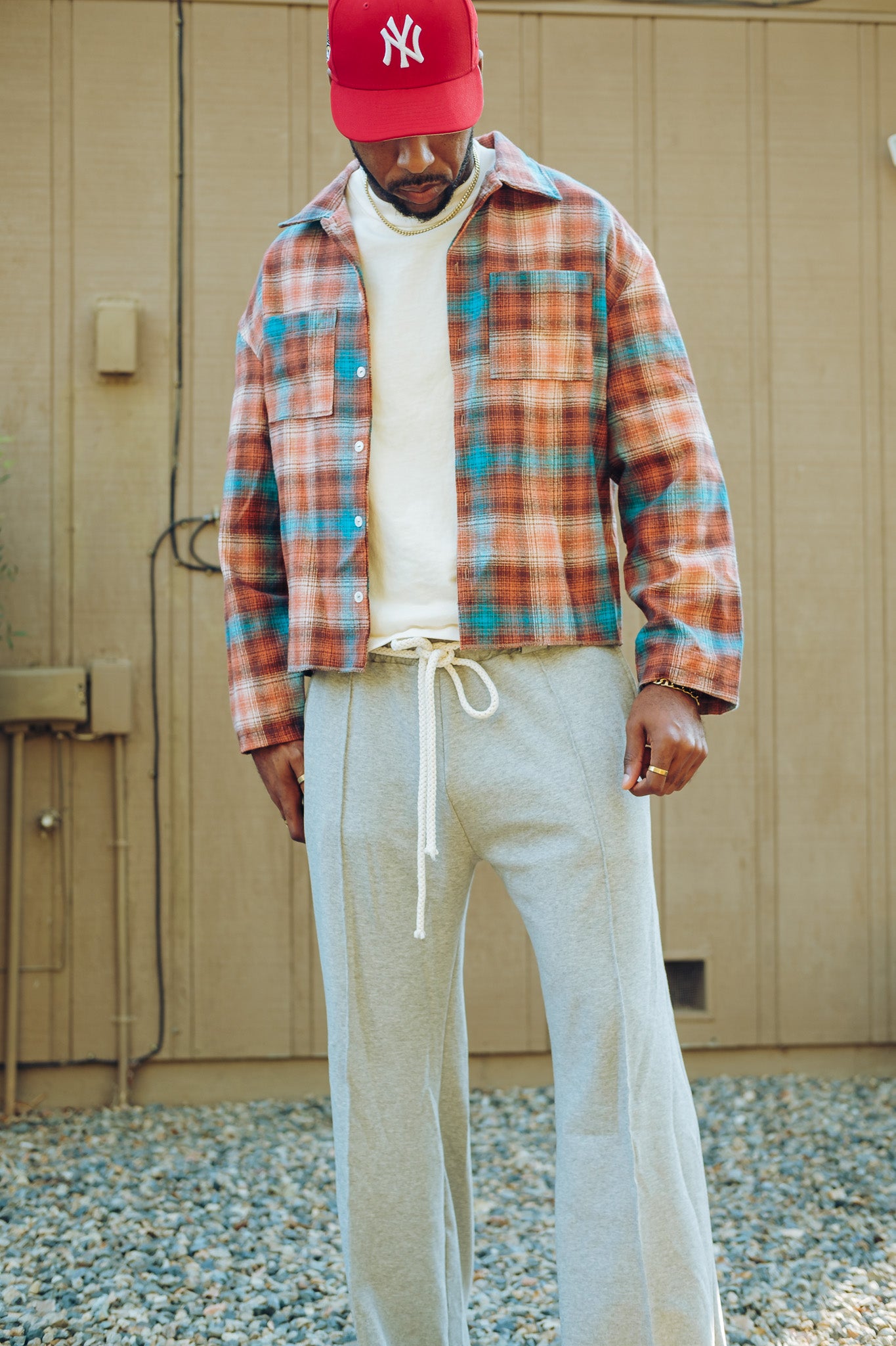 Cotton Flannel - Orange Blue