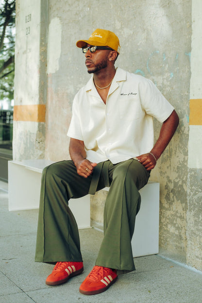 Dark Olive- Heavy Flared Pants