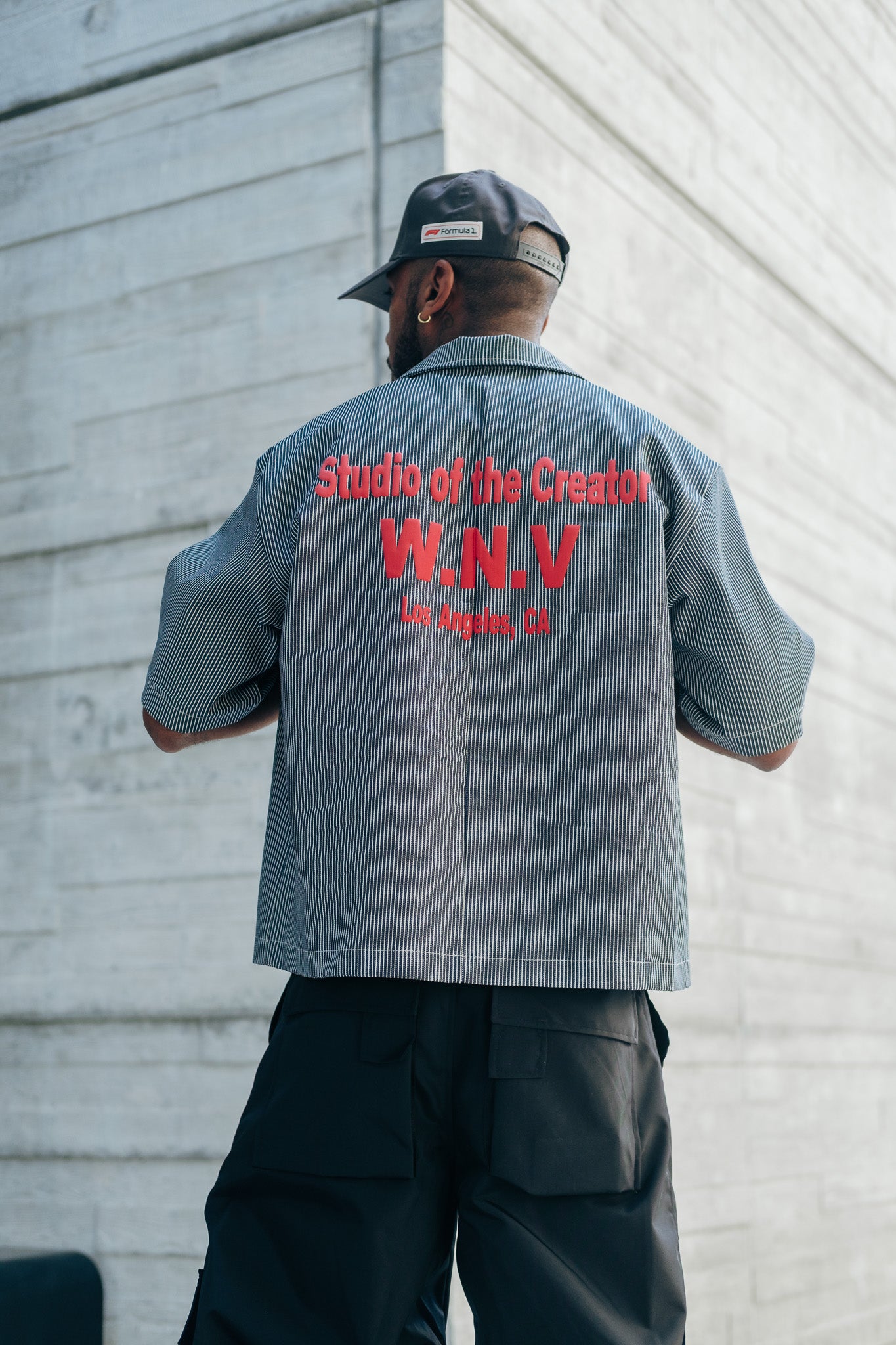 Navy Pinstripe "Creator" Placket Shirt