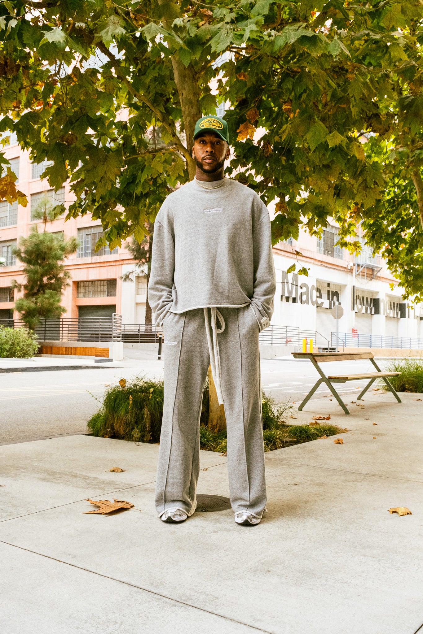 Oversized Heavy Terry Mock neck- Heather Grey