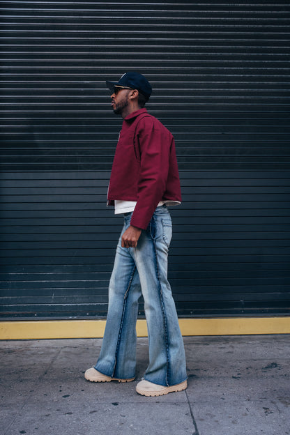 Light Washed Indigo Flared Denim - Limited