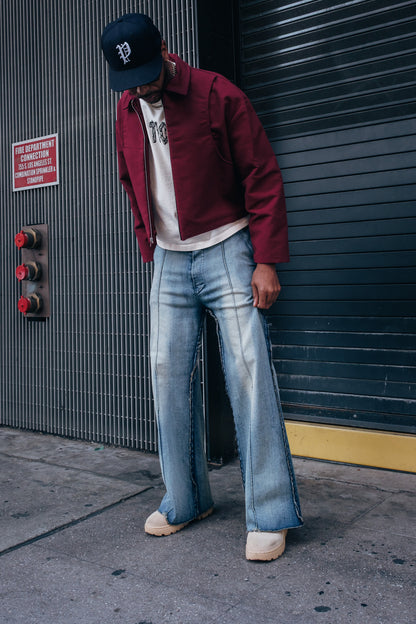 Light Washed Indigo Flared Denim - Limited
