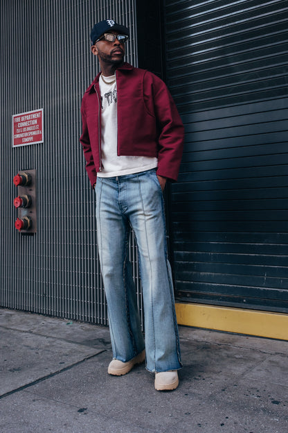 Light Washed Indigo Flared Denim - Limited