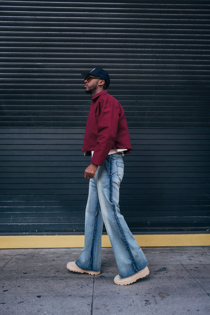 Light Washed Indigo Flared Denim - Limited