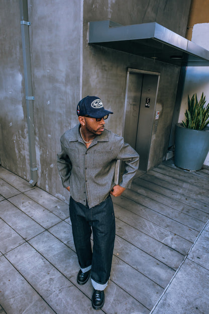Boxy Grey Denim Button Down