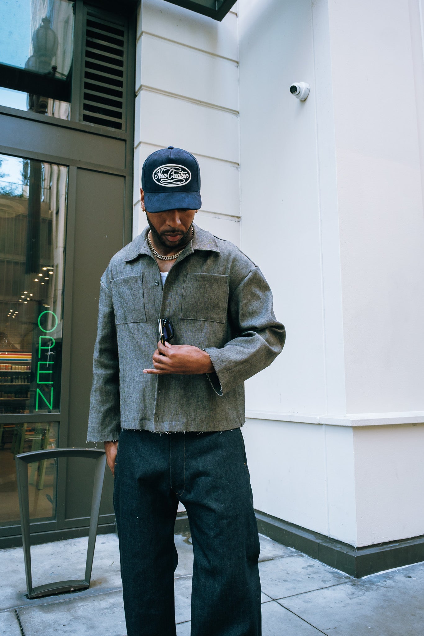 Boxy Grey Denim Button Down