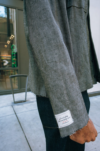Boxy Grey Denim Button Down