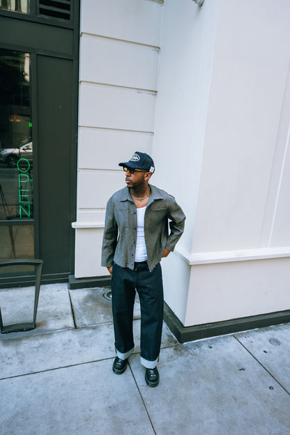 Boxy Grey Denim Button Down