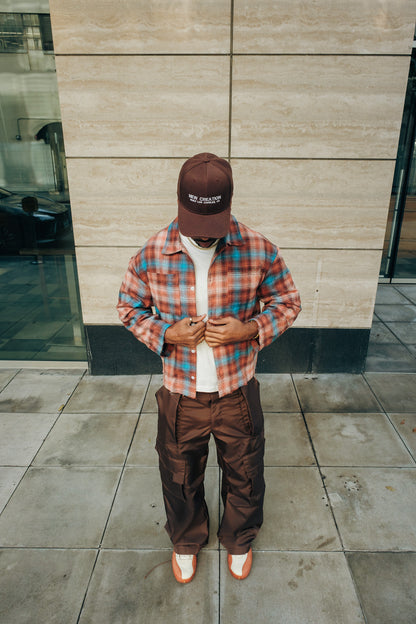 Cotton Flannel - Orange Blue