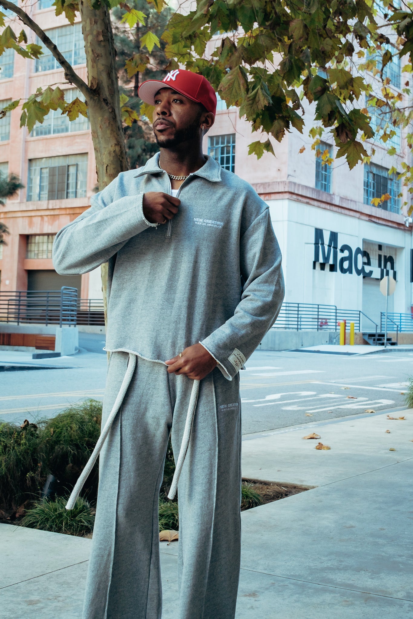 Heavy Terry QTR Zip - Heather Grey