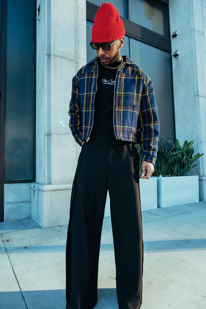Quilted Plaid Puffer Jacket