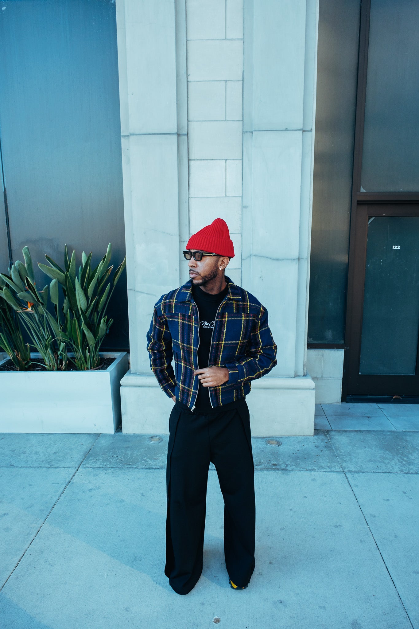 Quilted Plaid Puffer Jacket