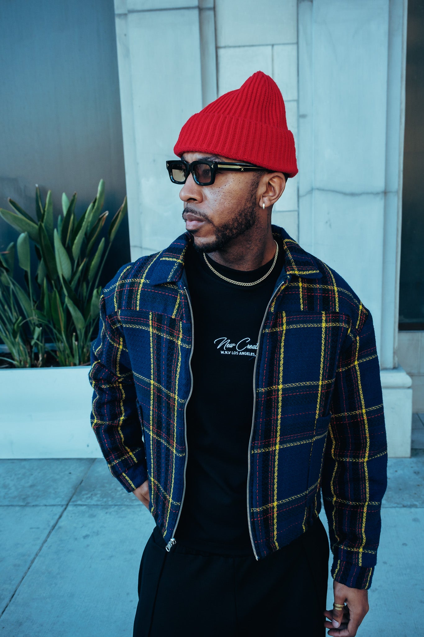 Quilted Plaid Puffer Jacket