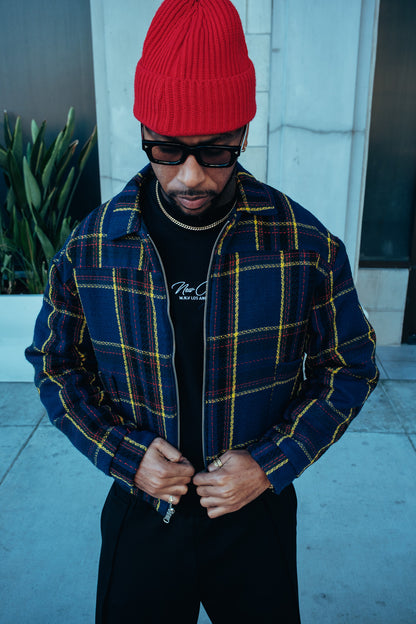 Quilted Plaid Puffer Jacket