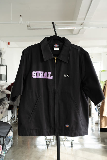 Lovers custom Graphic black zip shirt- L