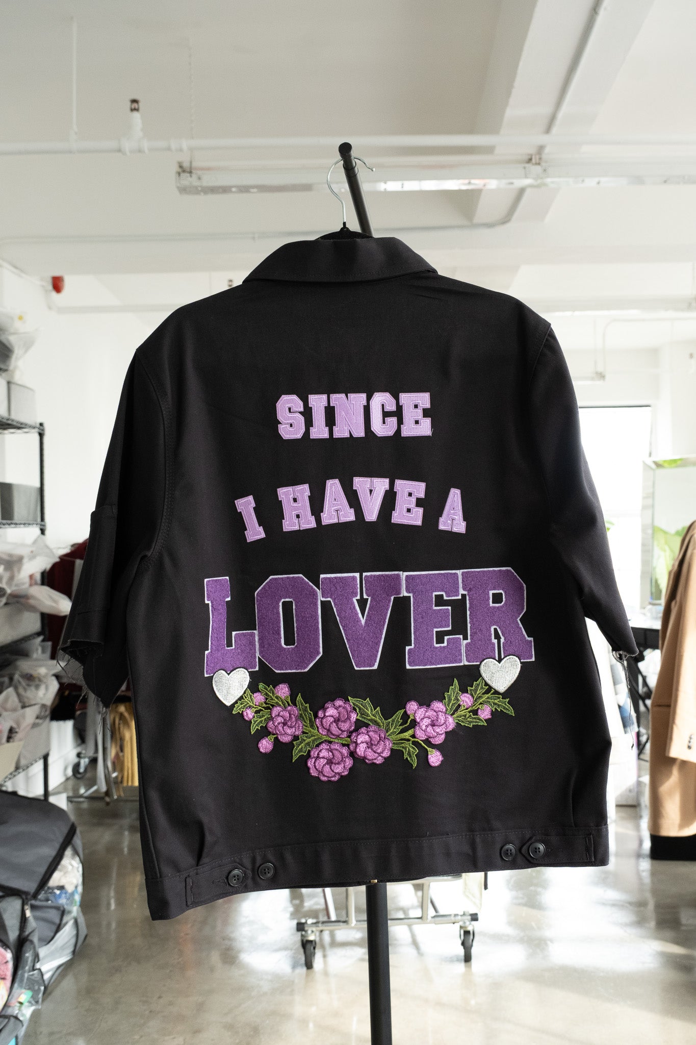 Lovers custom Graphic black zip shirt- L