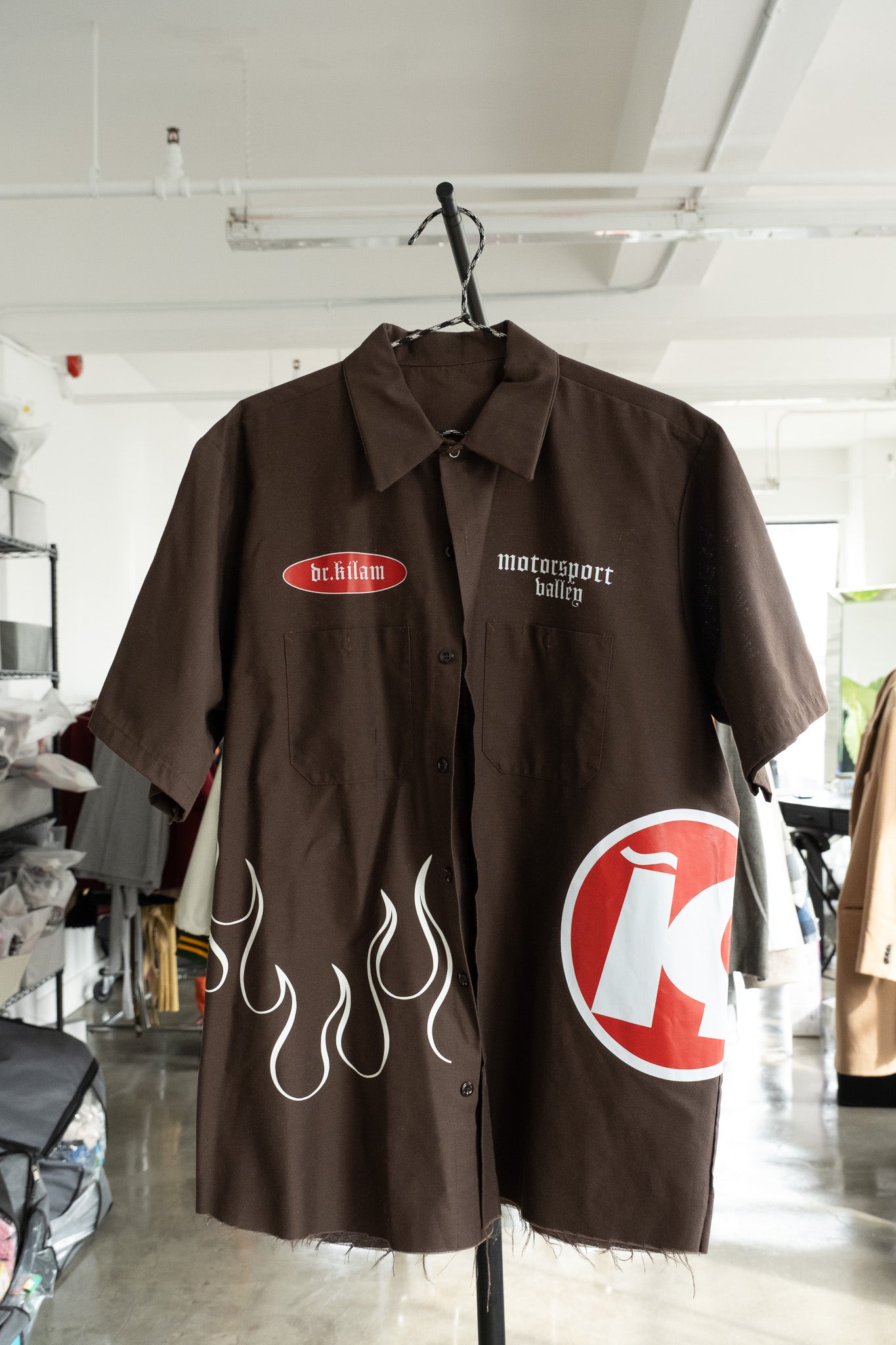 Killiam brown button/ graphics- Sz L