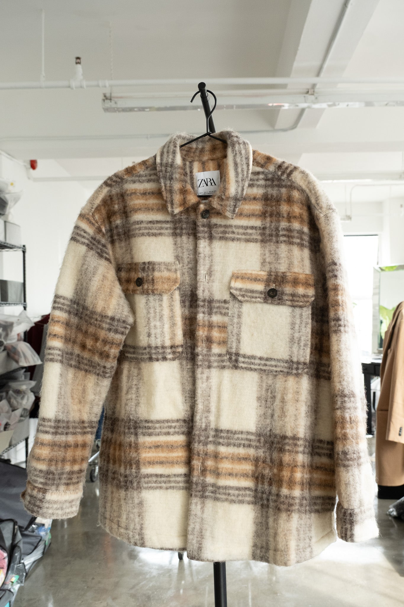 Zara wool flannel jacket- L