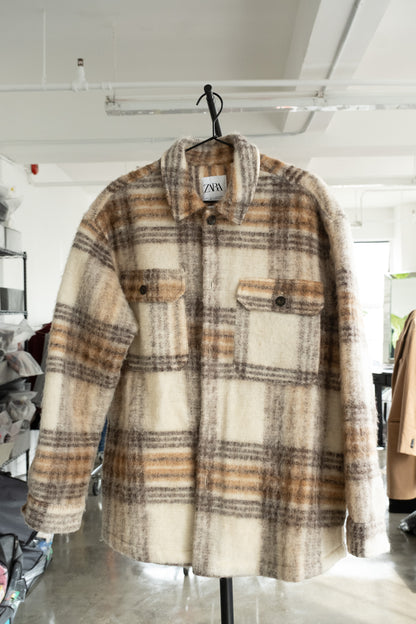 Zara wool flannel jacket- L