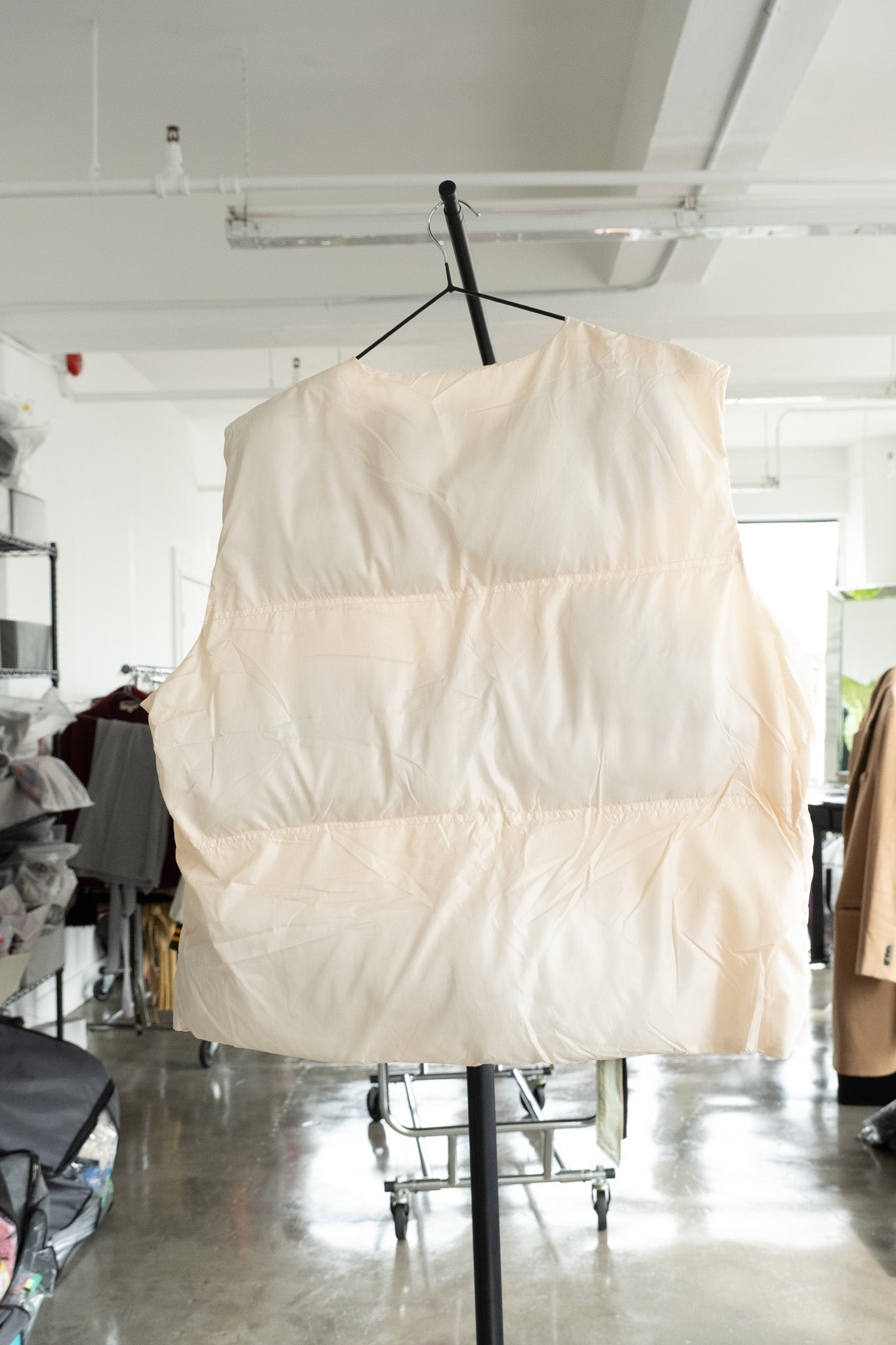 BH white/cream puffer vest- M/L