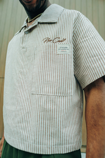 Tan Stripe Placket NC shirt