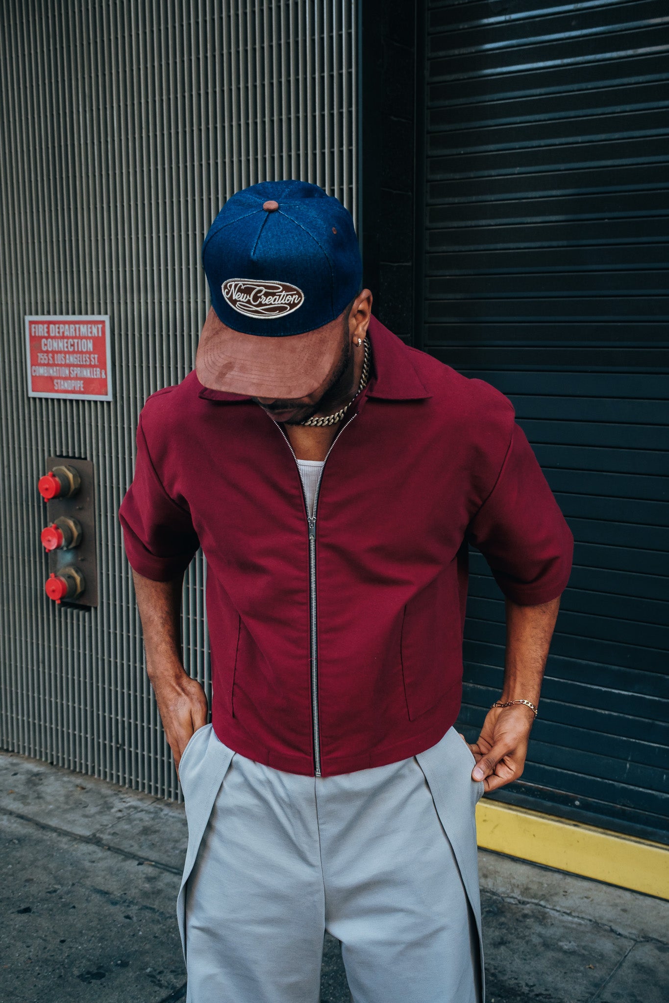 Oversized Boxy Suede Zip Shirt - Merlot