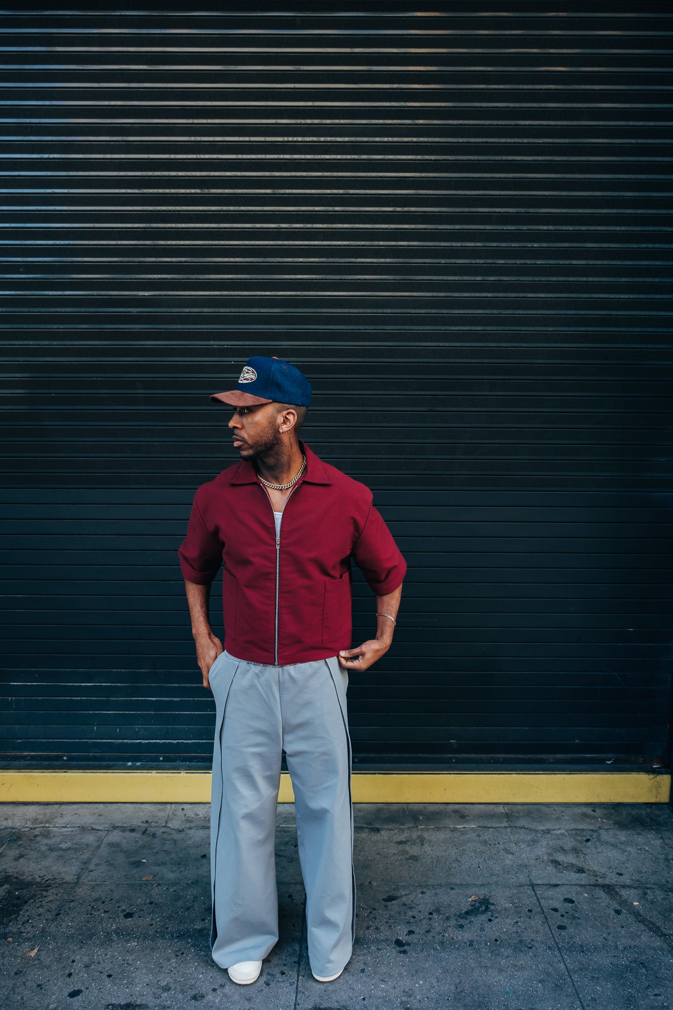 Oversized Boxy Suede Zip Shirt - Merlot