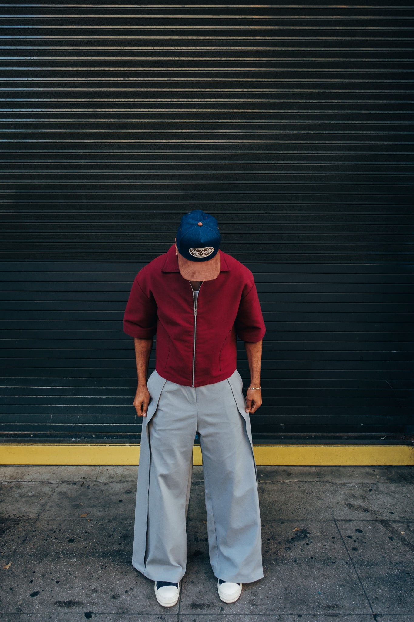 Oversized Boxy Suede Zip Shirt - Merlot