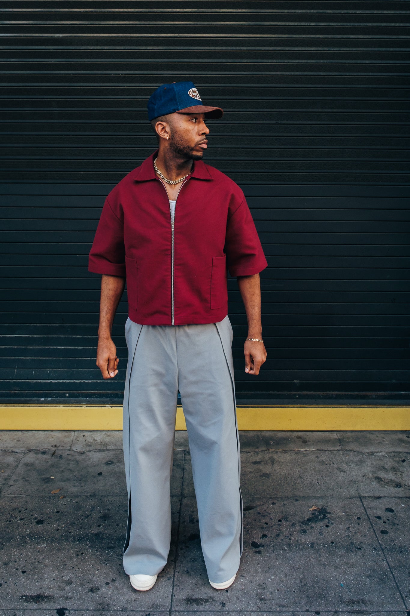 Oversized Boxy Suede Zip Shirt - Merlot