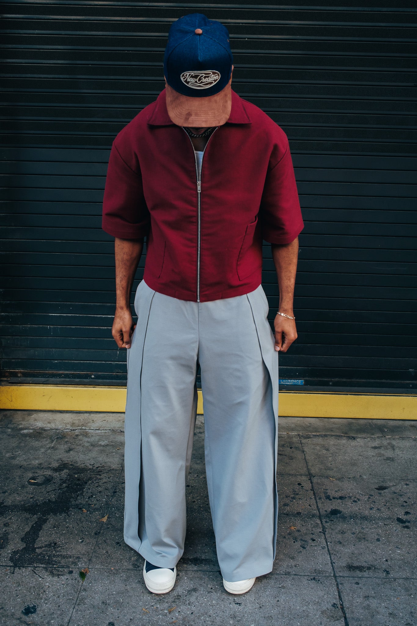 Oversized Boxy Suede Zip Shirt - Merlot