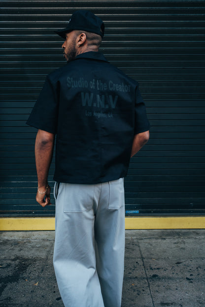 Black "Creator" Placket Shirt