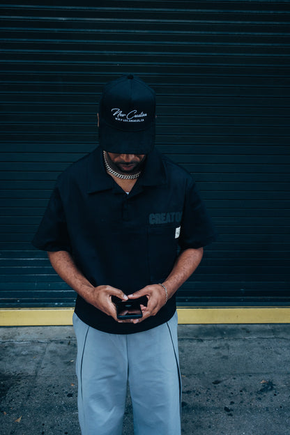 Black "Creator" Placket Shirt