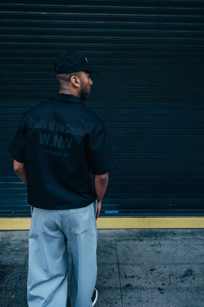 Black "Creator" Placket Shirt