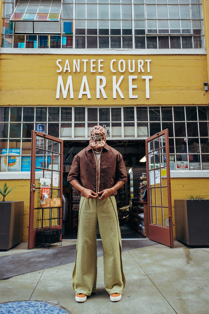 Oversized Boxy Puffer Zip - Brown