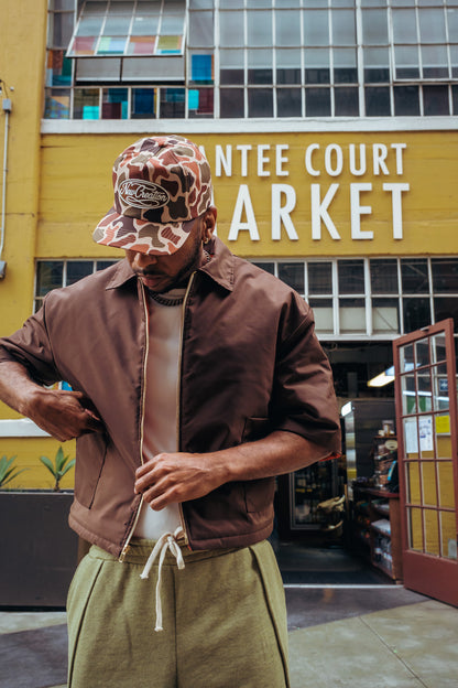 Oversized Boxy Puffer Zip - Brown