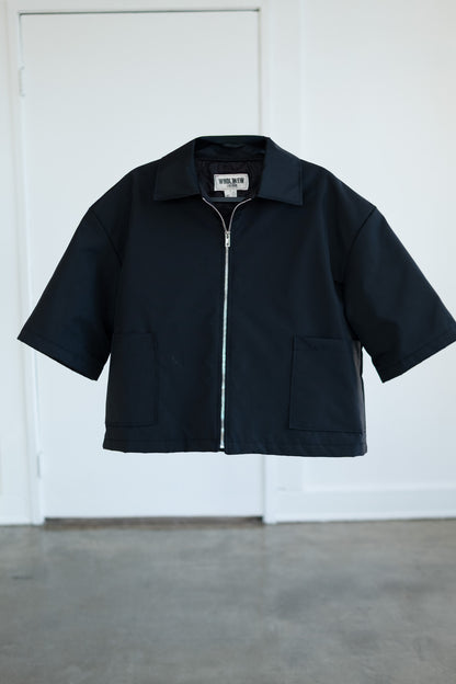 Oversized Nylon Puffer Zip - Black