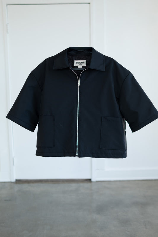 Oversized Nylon Puffer Zip - Black